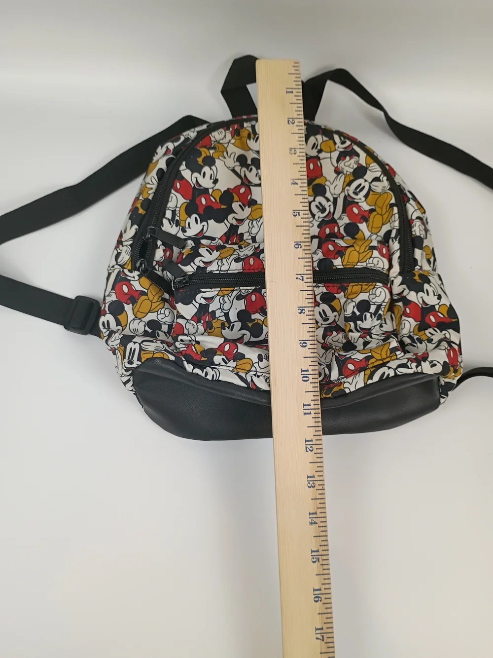 Disney Mickey Mouse Pattern Kids Backpack in Black, Red, White, Gold